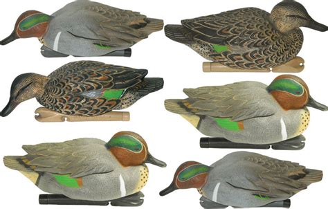 Knutson's Teal Duck Decoys, Green Wing Teal