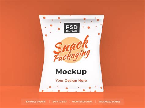 Premium PSD | Mockup of snack packaging