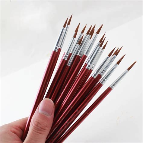 50Pcs/Set Fine Thin Hook Line Nylon Pen Paint Brush Drawing Watercolor ...