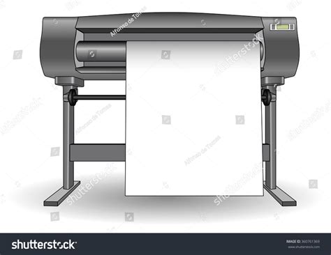 Plotter Used In Computer Aided Design (Cad) And Graphic Arts. Inkjet ...