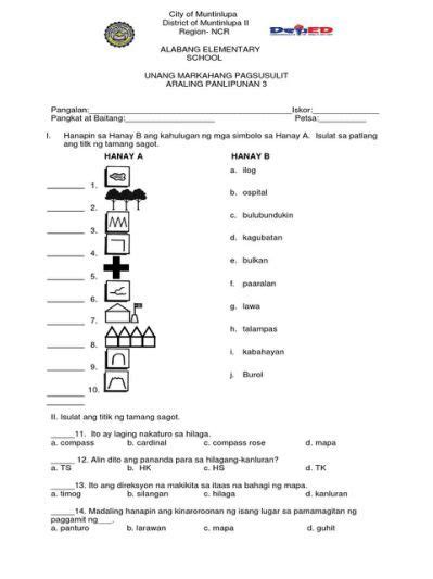 2nd monthly Araling Panlipunan | Word problems, Student activities, Words