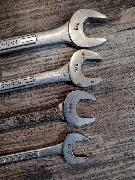 Craftsman SAE double open end wrench set =V= series 4pc Lot Vintage USA ...