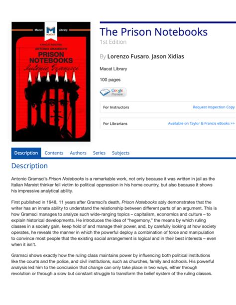 (PDF) The Prison Notebooks. The Macat Library. Routledge | Lorenzo ...