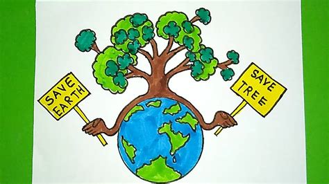 Save Tree Save Earth Drawing