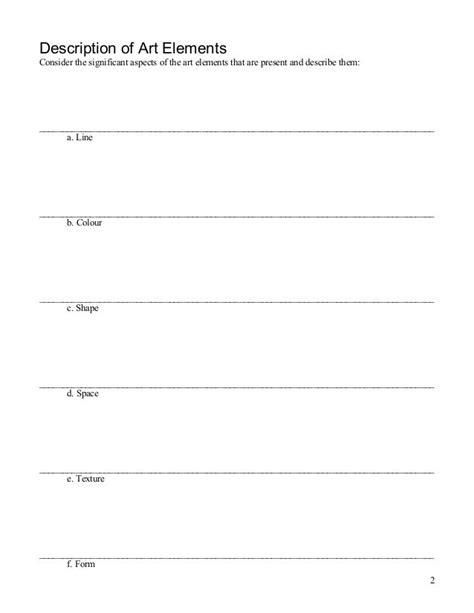 Art Analysis Worksheet - Preschool Printable Sheet