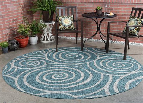 Bliss Rugs Vajen Transitional Indoor/Outdoor Round Area Rug - Walmart ...