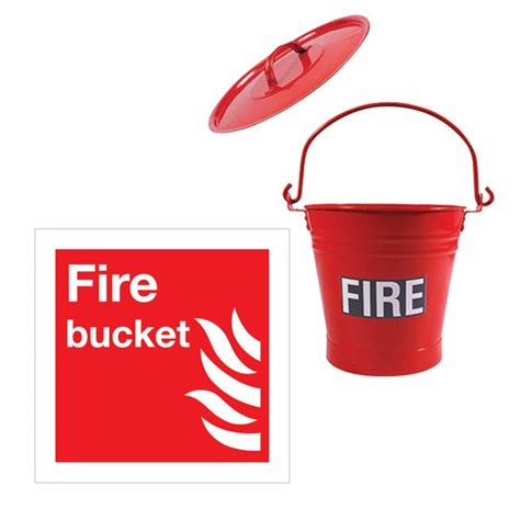 Fire Bucket, Lid & Sign Kit | Seton