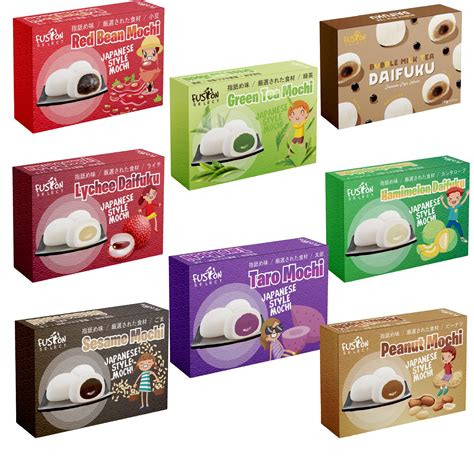 Buy Japanese Mochi 8 Variety Pack: Boba Milk Tea, Taro, Sesame ...