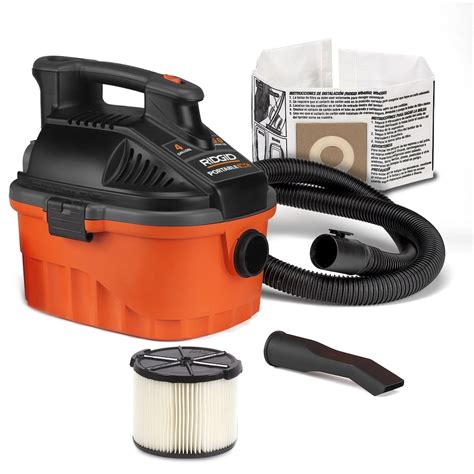 RIDGID 15L (4 Gal.) 5.0 Peak HP Portable Wet/Dry Shop Vacuum with ...