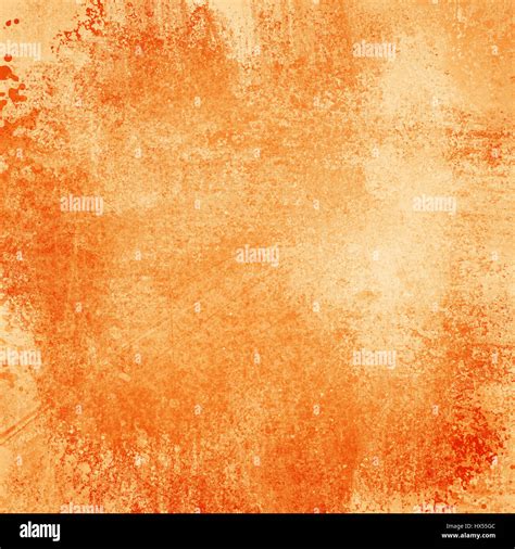 old bright orange paper background with grunge and messy stains and ...