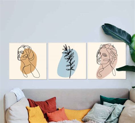 Abstract female shapes bedroom canvas art - TenStickers