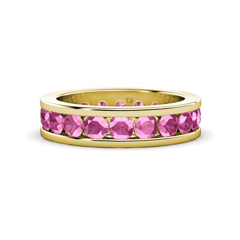 Pink Sapphire Channel Set Eternity Ring Stackable 2.99 ctw* 14K Gold JP ...