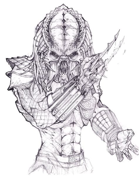 Predator Face Drawing at GetDrawings | Free download