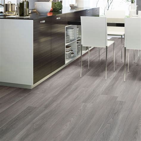 Grey Natural oak effect Waterproof Luxury vinyl click flooring Sample ...