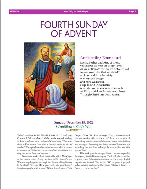 Weekly Bulletin – Our Lady of Guadalupe Church