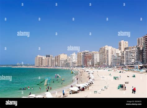 Der Strand von Alexandria, Ägypten, Afrika Stockfotografie - Alamy