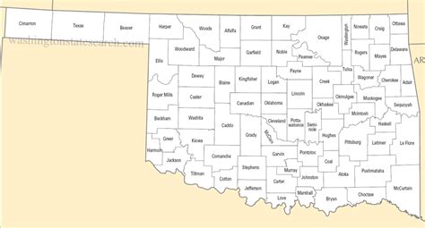 Printable Map Of Oklahoma Counties