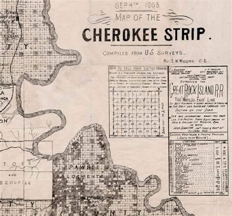 Cherokee Strip Land Run of 1893 - Rare & Antique Maps