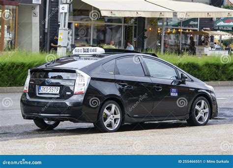 Toyota Prius Hybrid Taxi Car in Streets of Koszalin, Poland Editorial ...