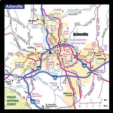 a map of Asheville, NC | Asheville Area | Pinterest