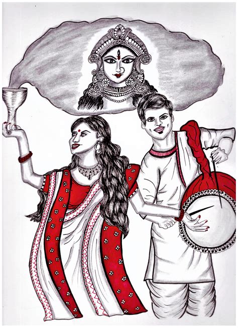 Durga Puja Celebration Drawing | Art Diary