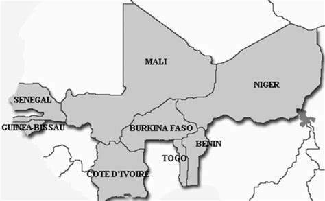 Map of WAEMU Member States | Download Scientific Diagram