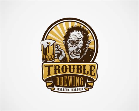 Upmarket, Bold, Brewery Logo Design for Trouble Brewing....Real Beer ...