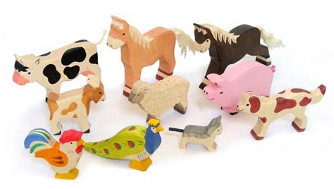 Wooden animals, Holztiger wooden animals, Barn animals