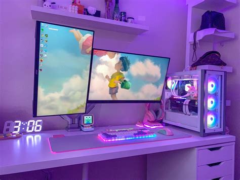 setup at night ! in 2021 | Gaming room setup, Video game room design ...