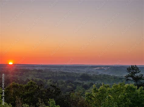 Sunrise from scenic overlook near Cheaha Mountain State Park in ...