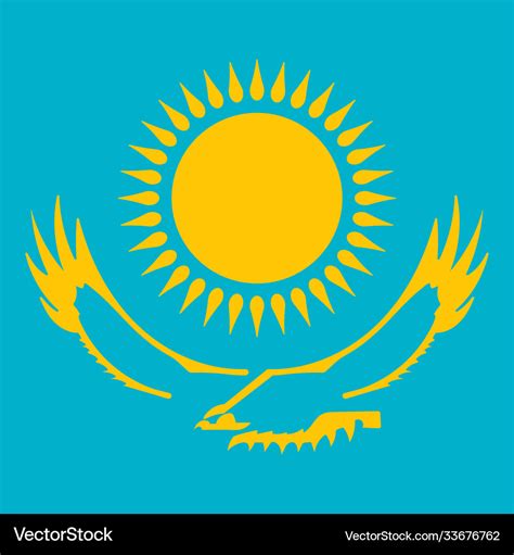 Kazakhstan emblem is isolated against a light Vector Image