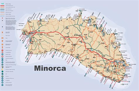 Minorca tourist map - Ontheworldmap.com