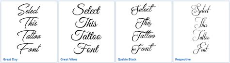 Bold Cursive Tattoo Fonts