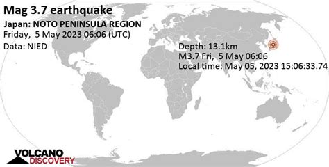 Quake Info: Light Mag. 3.7 Earthquake - Japan Sea, 93 km North of ...