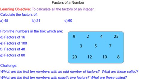 Factors of an Integer - Mr-Mathematics.com