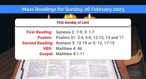 Daily Mass Readings for Sunday, 26 February 2023 - Catholic Gallery