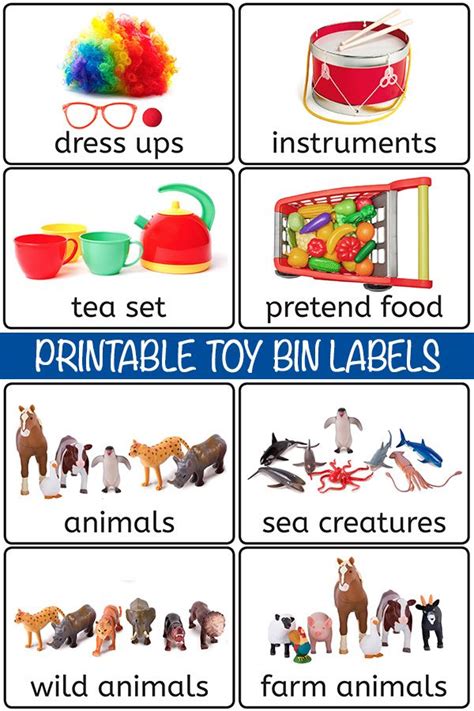 28 Free Printable Toy Bin Labels for Playroom Storage | Classroom ...