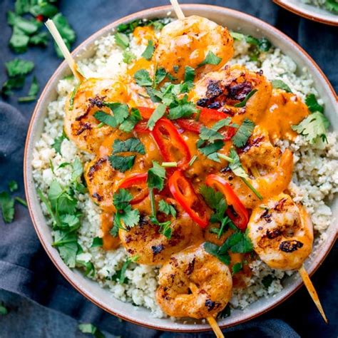 Thai Prawns with Cauliflower Rice (246 Calories) - Nicky's Kitchen ...