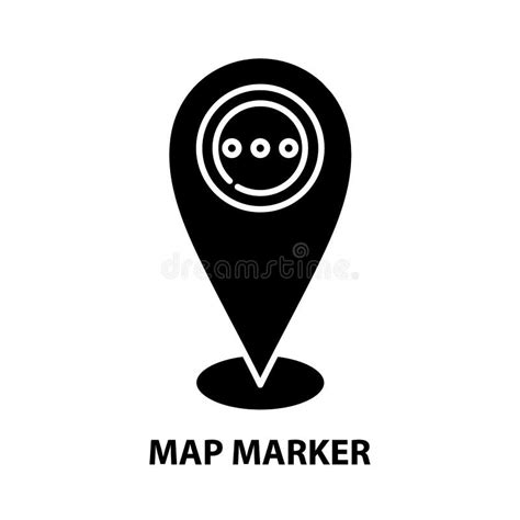 Map Marker Icon, Black Vector Sign with Editable Strokes, Concept ...