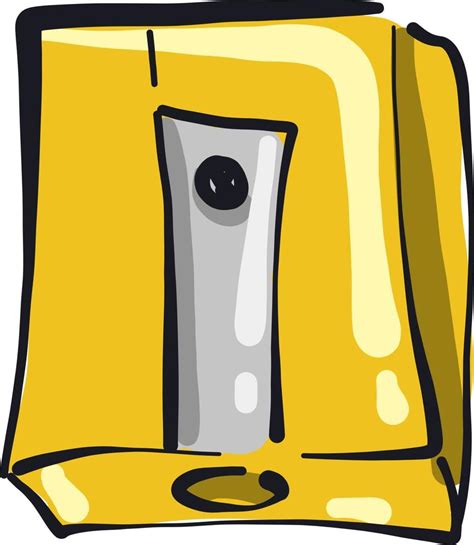 Yellow pencil sharpener , illustration, vector on white background ...