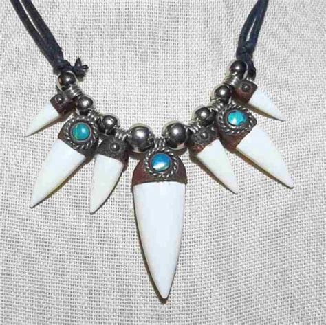 Crocodile Tooth Necklace with Turquoise - Krazy Bear Trading Post