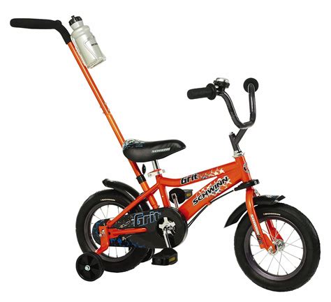 Kids Boy Bike 12 Inch Push Handle Bicycle Children Training Wheels Fun ...