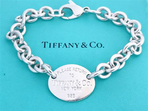 Tiffany & Co Silver Oval Tag Bracelet, Vintage Return to Tiffany and Co ...