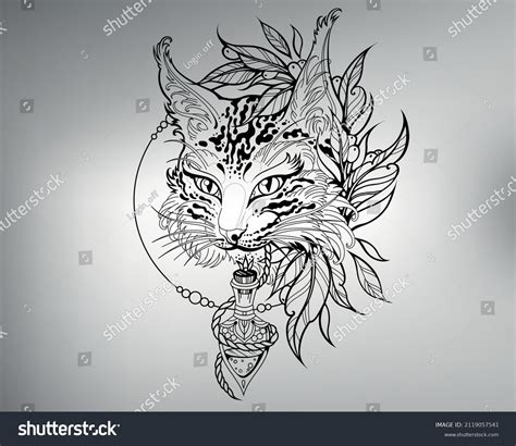 Sketch Tribal Cat Tattoo Vector Drawing Stock Vector (Royalty Free ...