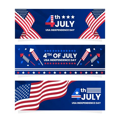 USA 4th of July Festivity Banner Collection 7364400 Vector Art at Vecteezy