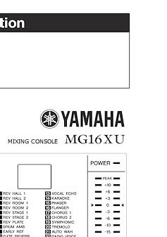 Yamaha MG16XU Cheat Sheet