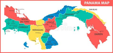 O Mapa Detalhado De Panamá Com Regiões Ou Estados E Cidades, Capital ...