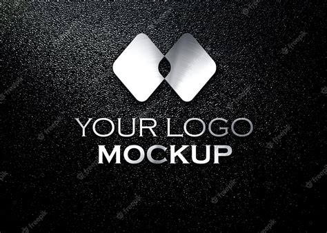 Premium PSD | Silver 3d logo mockup psd template