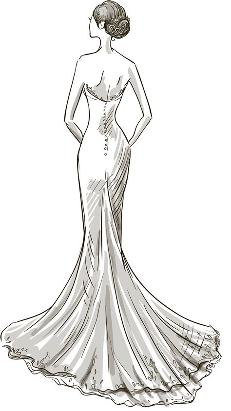 Wedding dress Drawing - dress png download - 1041*1854 - Free ...