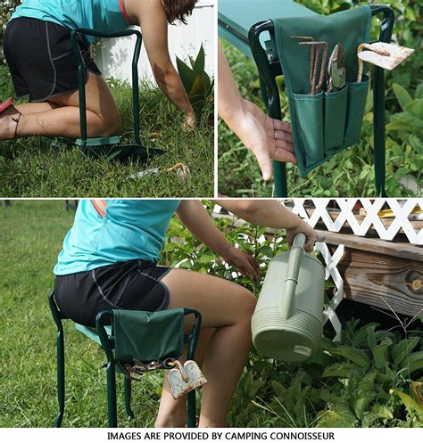 Ohuhu Garden Kneeler and Seat with EVA Foam Kneeling Pad, Foldable ...